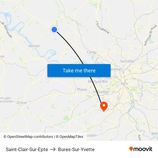Saint-Clair-Sur-Epte to Bures-Sur-Yvette map