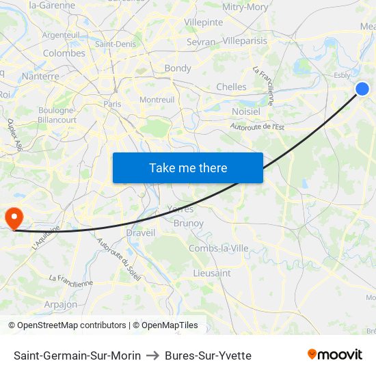 Saint-Germain-Sur-Morin to Bures-Sur-Yvette map