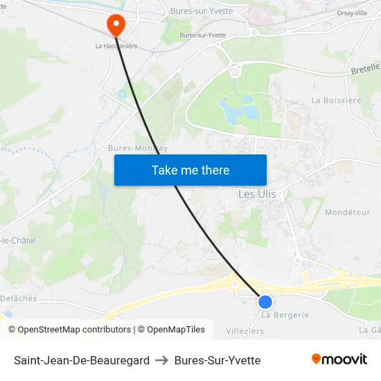 Saint-Jean-De-Beauregard to Bures-Sur-Yvette map