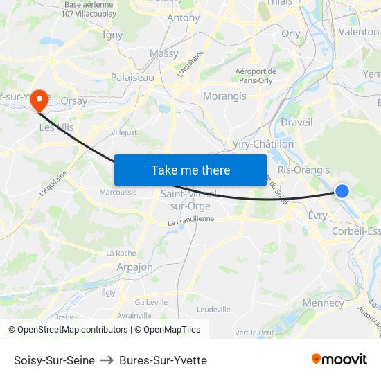 Soisy-Sur-Seine to Bures-Sur-Yvette map