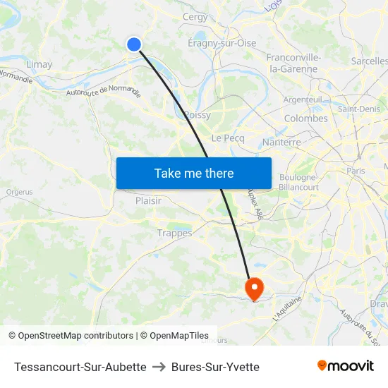 Tessancourt-Sur-Aubette to Bures-Sur-Yvette map
