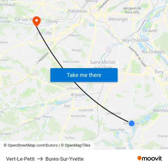 Vert-Le-Petit to Bures-Sur-Yvette map