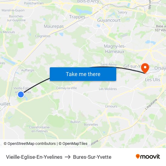 Vieille-Eglise-En-Yvelines to Bures-Sur-Yvette map