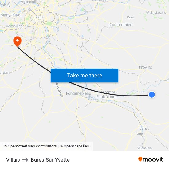 Villuis to Bures-Sur-Yvette map