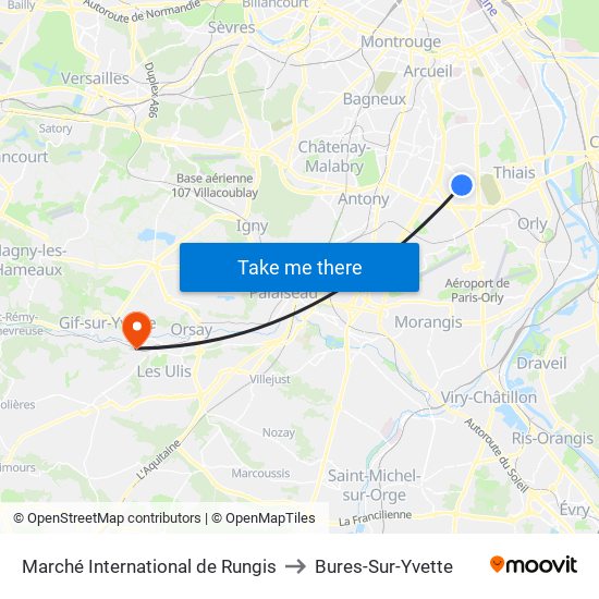Marché International de Rungis to Bures-Sur-Yvette map