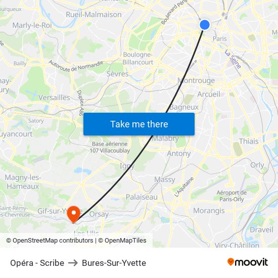Opéra - Scribe to Bures-Sur-Yvette map
