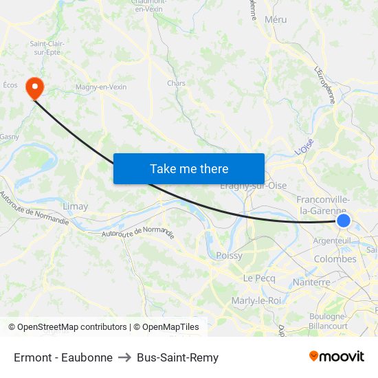 Ermont - Eaubonne to Bus-Saint-Remy map