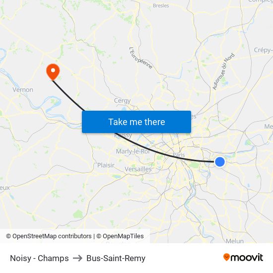 Noisy - Champs to Bus-Saint-Remy map