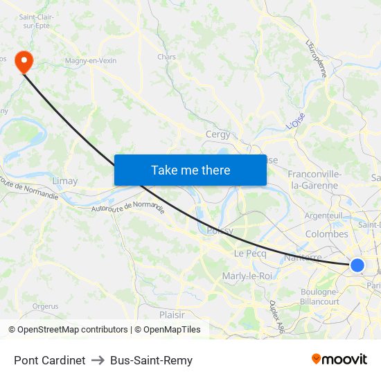 Pont Cardinet to Bus-Saint-Remy map