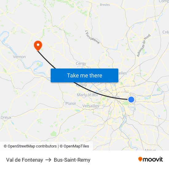Val de Fontenay to Bus-Saint-Remy map