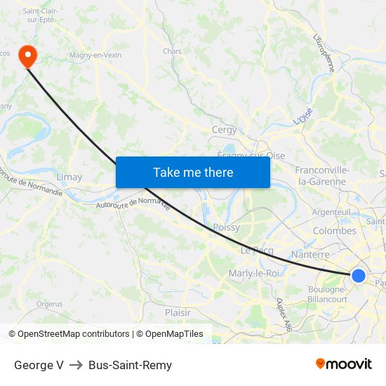 George V to Bus-Saint-Remy map