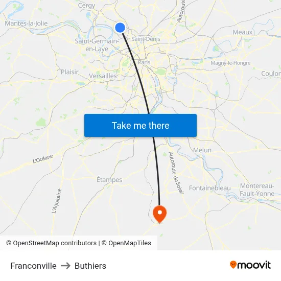 Franconville to Buthiers map