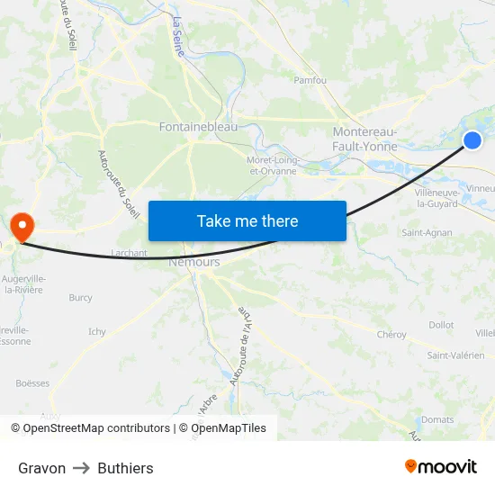 Gravon to Buthiers map