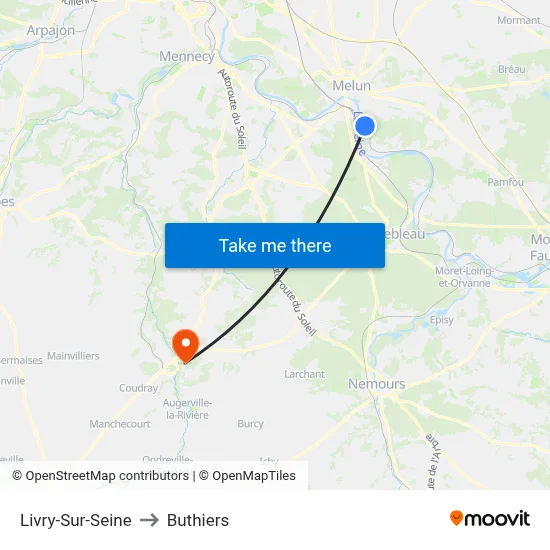 Livry-Sur-Seine to Buthiers map