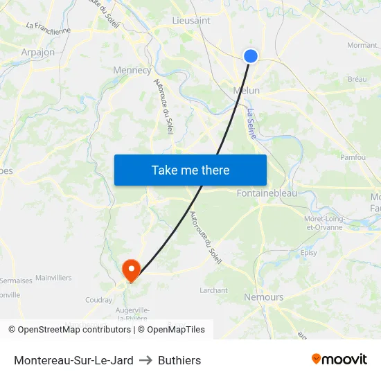 Montereau-Sur-Le-Jard to Buthiers map