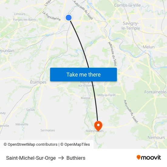 Saint-Michel-Sur-Orge to Buthiers map