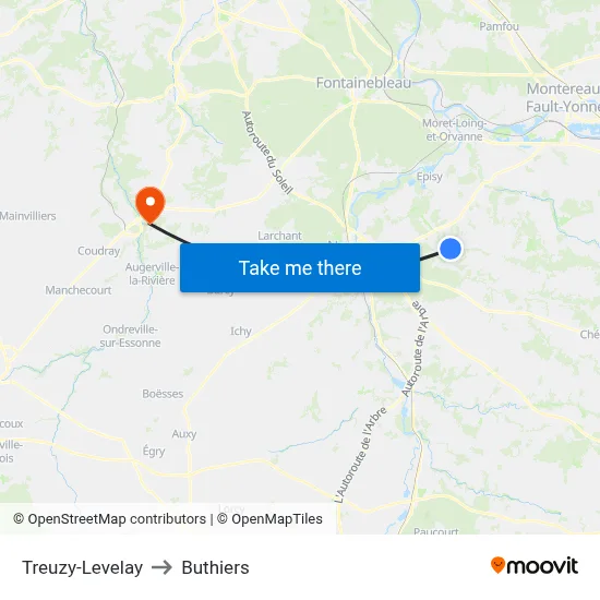 Treuzy-Levelay to Buthiers map
