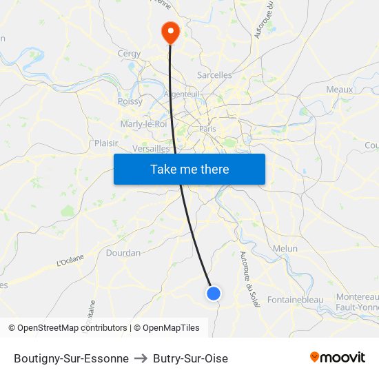 Boutigny-Sur-Essonne to Butry-Sur-Oise map