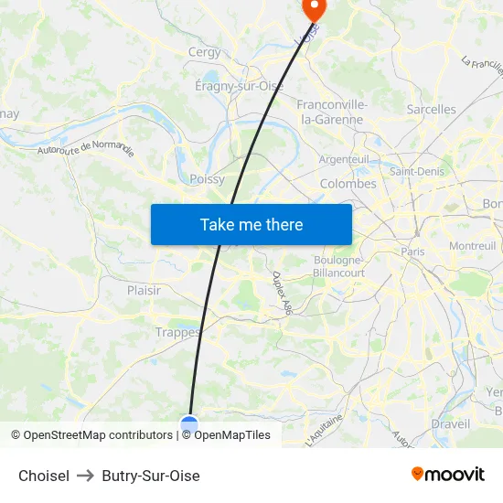 Choisel to Butry-Sur-Oise map