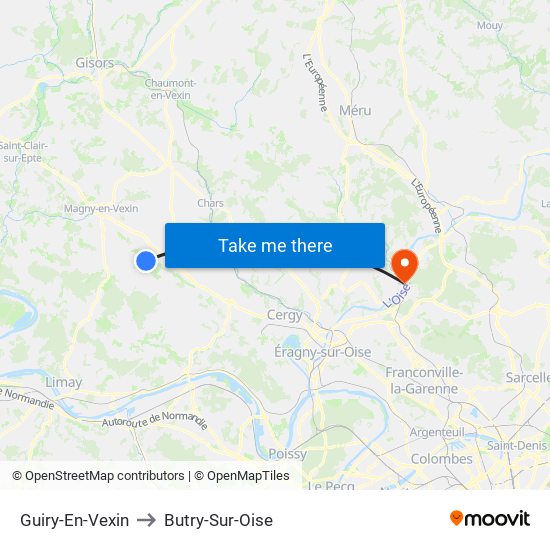 Guiry-En-Vexin to Butry-Sur-Oise map