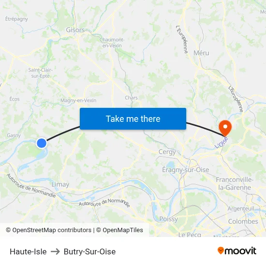 Haute-Isle to Butry-Sur-Oise map