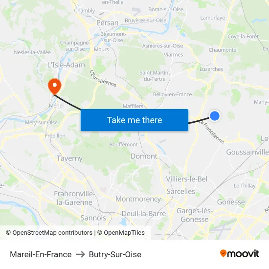 Mareil-En-France to Butry-Sur-Oise map