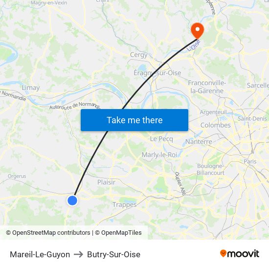 Mareil-Le-Guyon to Butry-Sur-Oise map