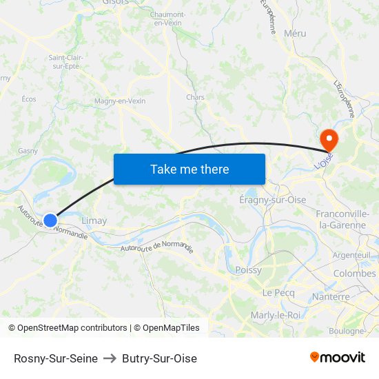Rosny-Sur-Seine to Butry-Sur-Oise map