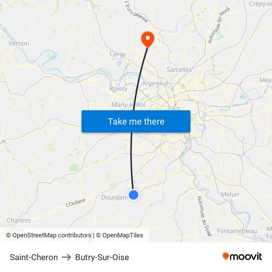 Saint-Cheron to Butry-Sur-Oise map