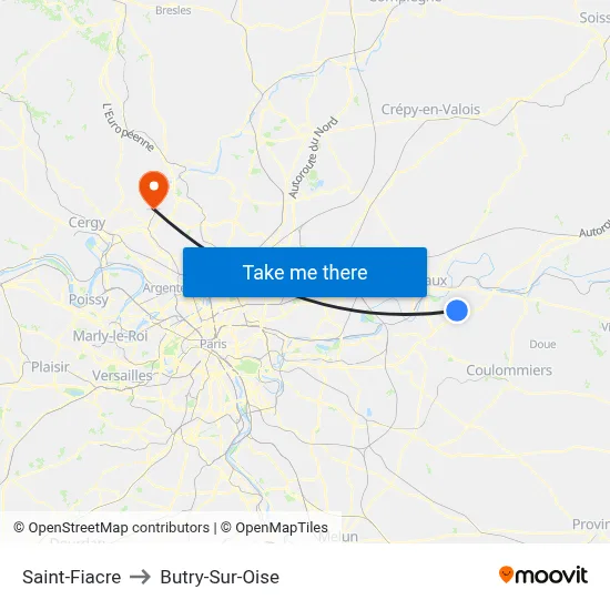 Saint-Fiacre to Butry-Sur-Oise map