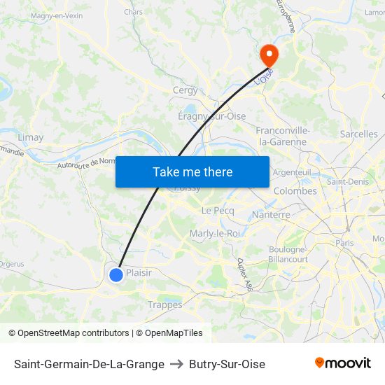 Saint-Germain-De-La-Grange to Butry-Sur-Oise map