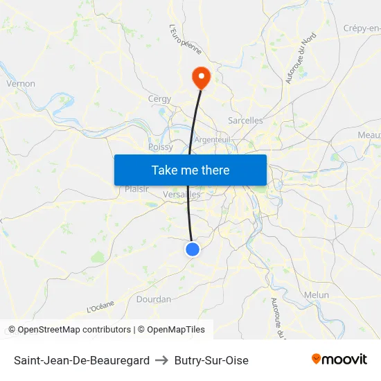 Saint-Jean-De-Beauregard to Butry-Sur-Oise map