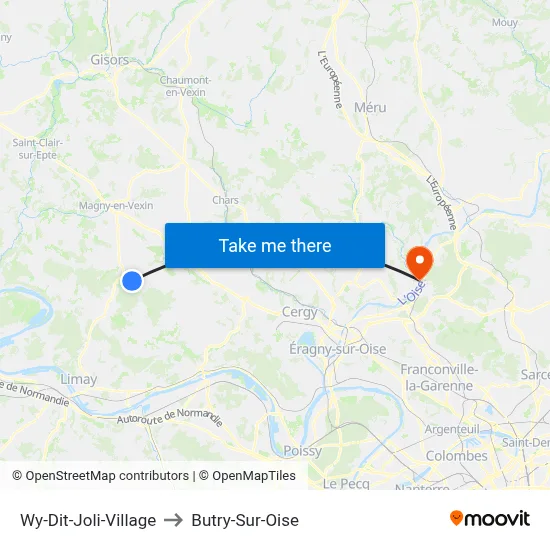 Wy-Dit-Joli-Village to Butry-Sur-Oise map