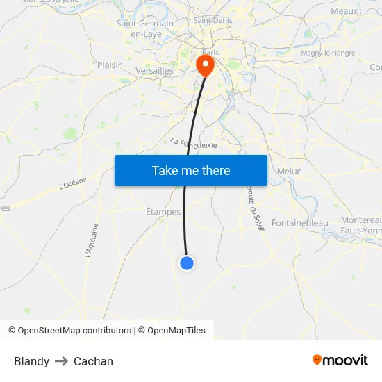 Blandy to Cachan map