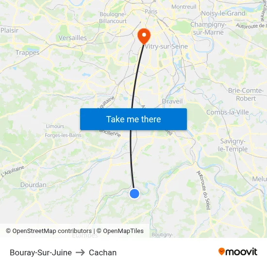 Bouray-Sur-Juine to Cachan map