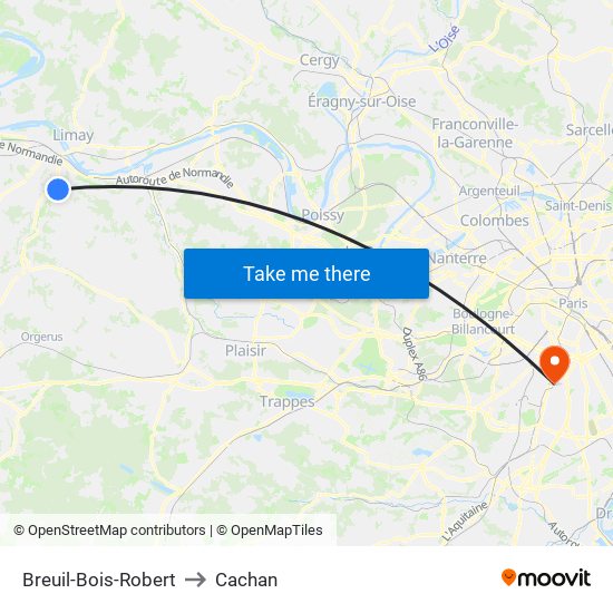 Breuil-Bois-Robert to Cachan map