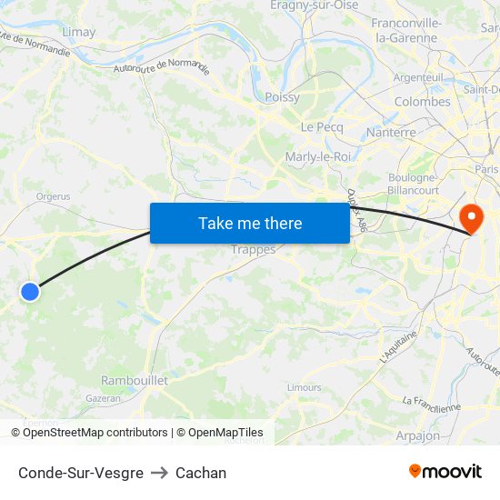 Conde-Sur-Vesgre to Cachan map