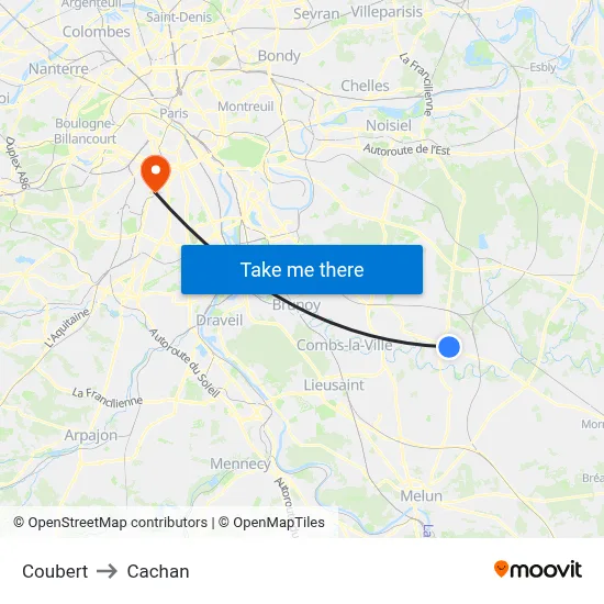 Coubert to Cachan map