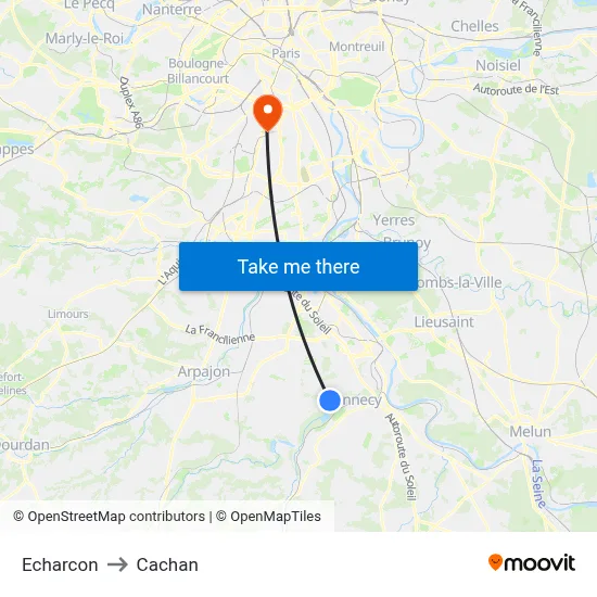 Echarcon to Cachan map