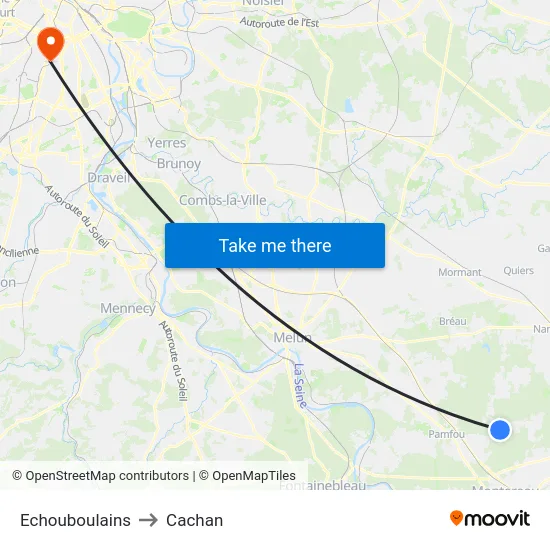 Echouboulains to Cachan map