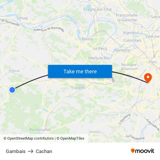 Gambais to Cachan map