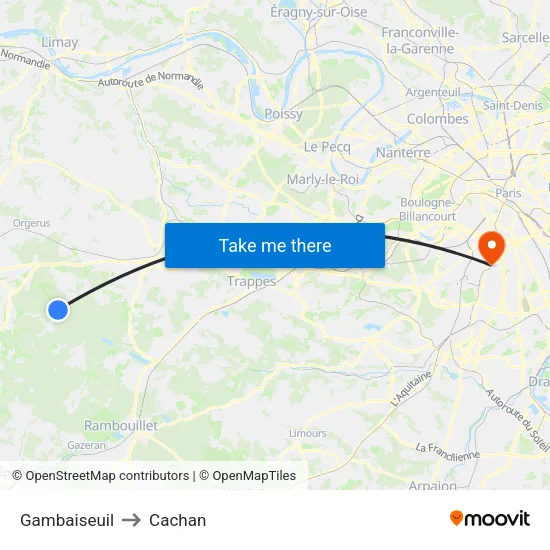 Gambaiseuil to Cachan map