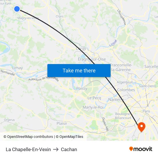 La Chapelle-En-Vexin to Cachan map