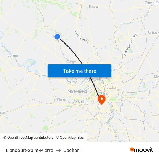 Liancourt-Saint-Pierre to Cachan map