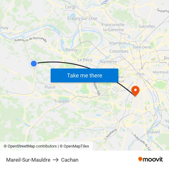 Mareil-Sur-Mauldre to Cachan map