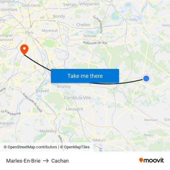 Marles-En-Brie to Cachan map