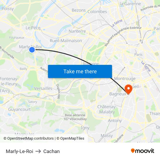 Marly-Le-Roi to Cachan map