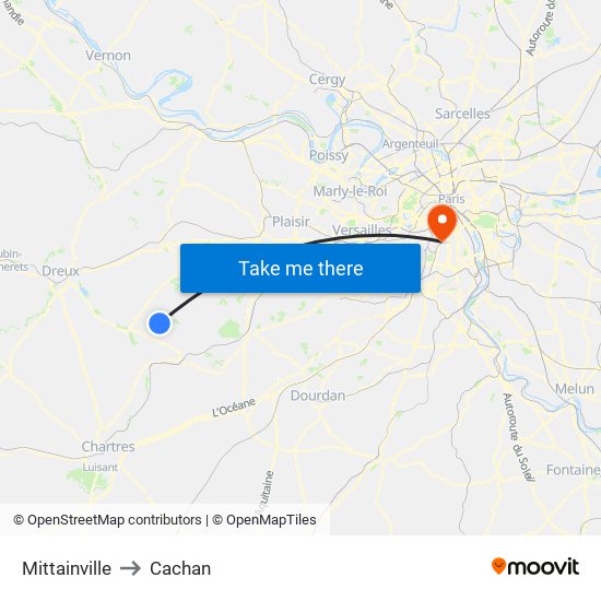 Mittainville to Cachan map