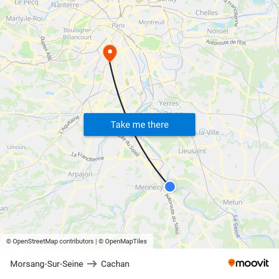 Morsang-Sur-Seine to Cachan map