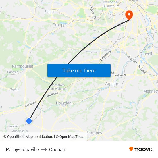 Paray-Douaville to Cachan map